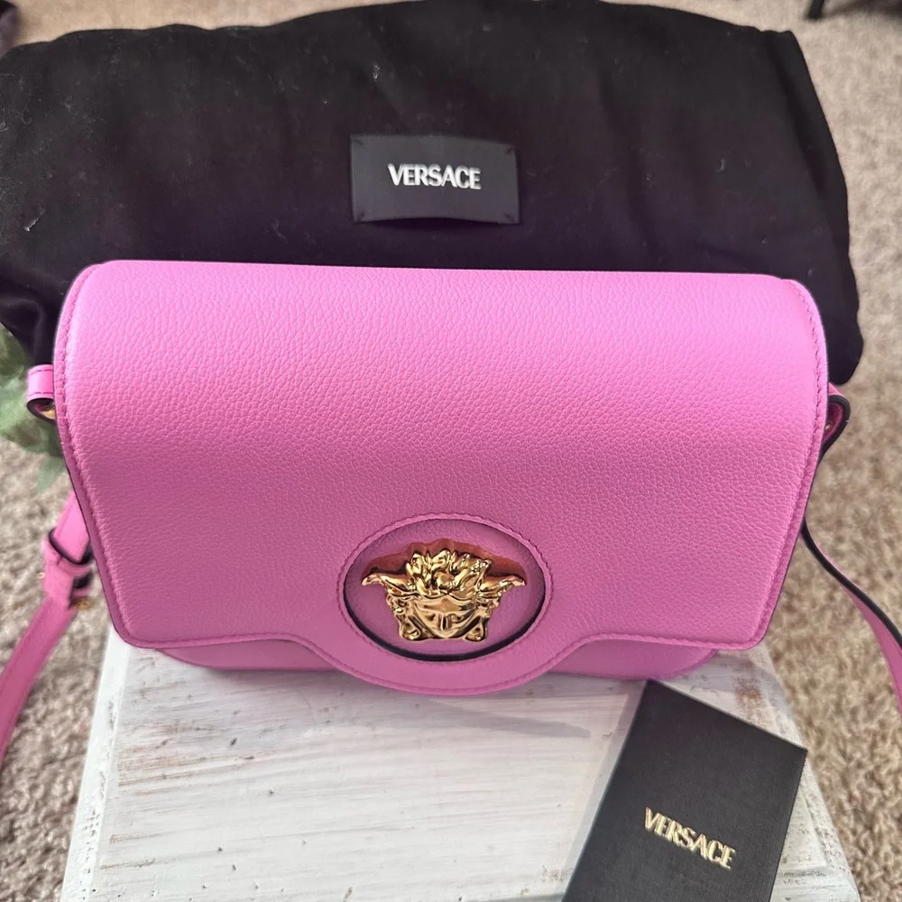 Versace Vibrant Pink (Barbie Pink) Crossbody Bag - Picture 10 of 11